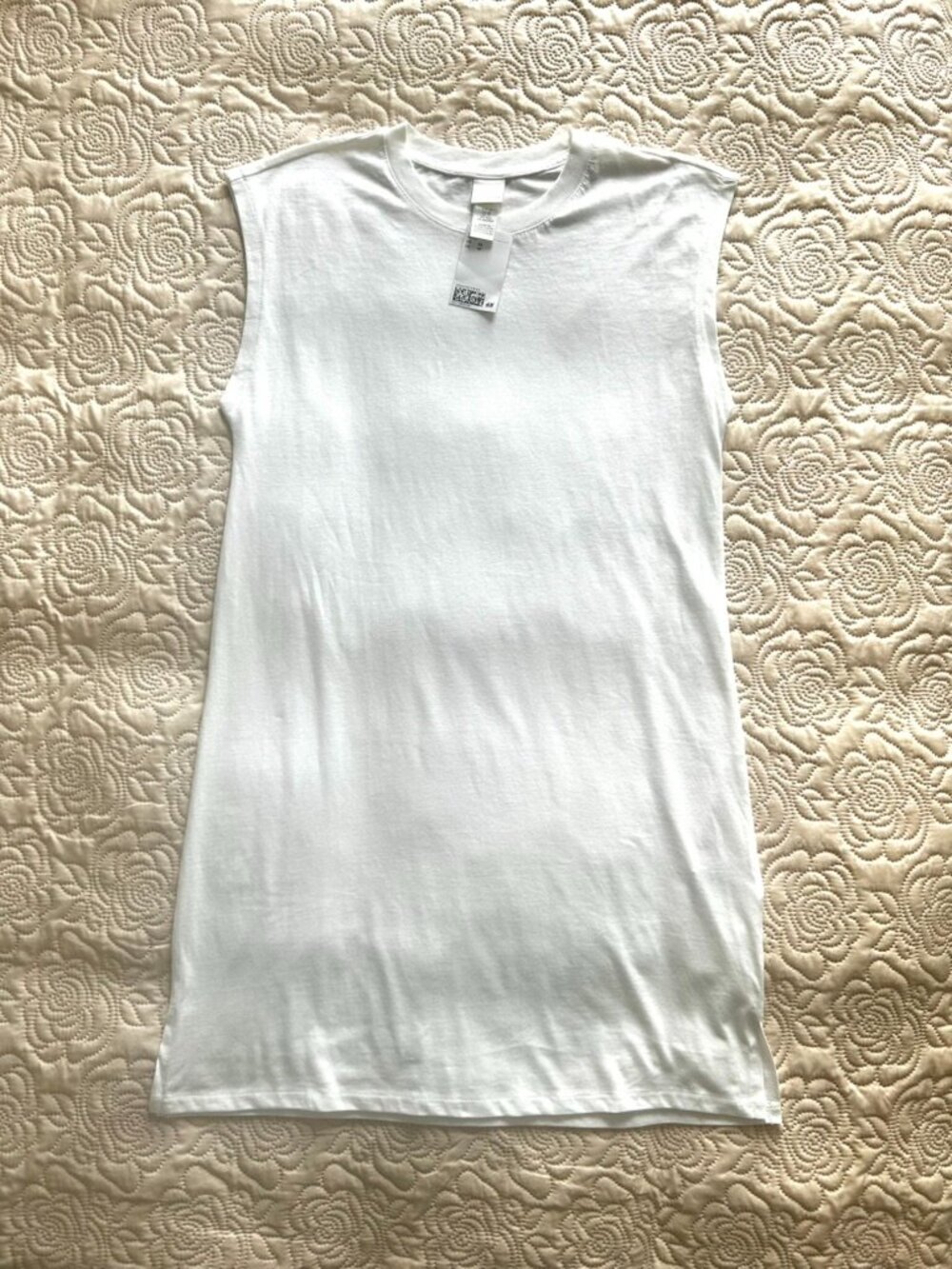 H&M White Sleeveless Shirt Dress